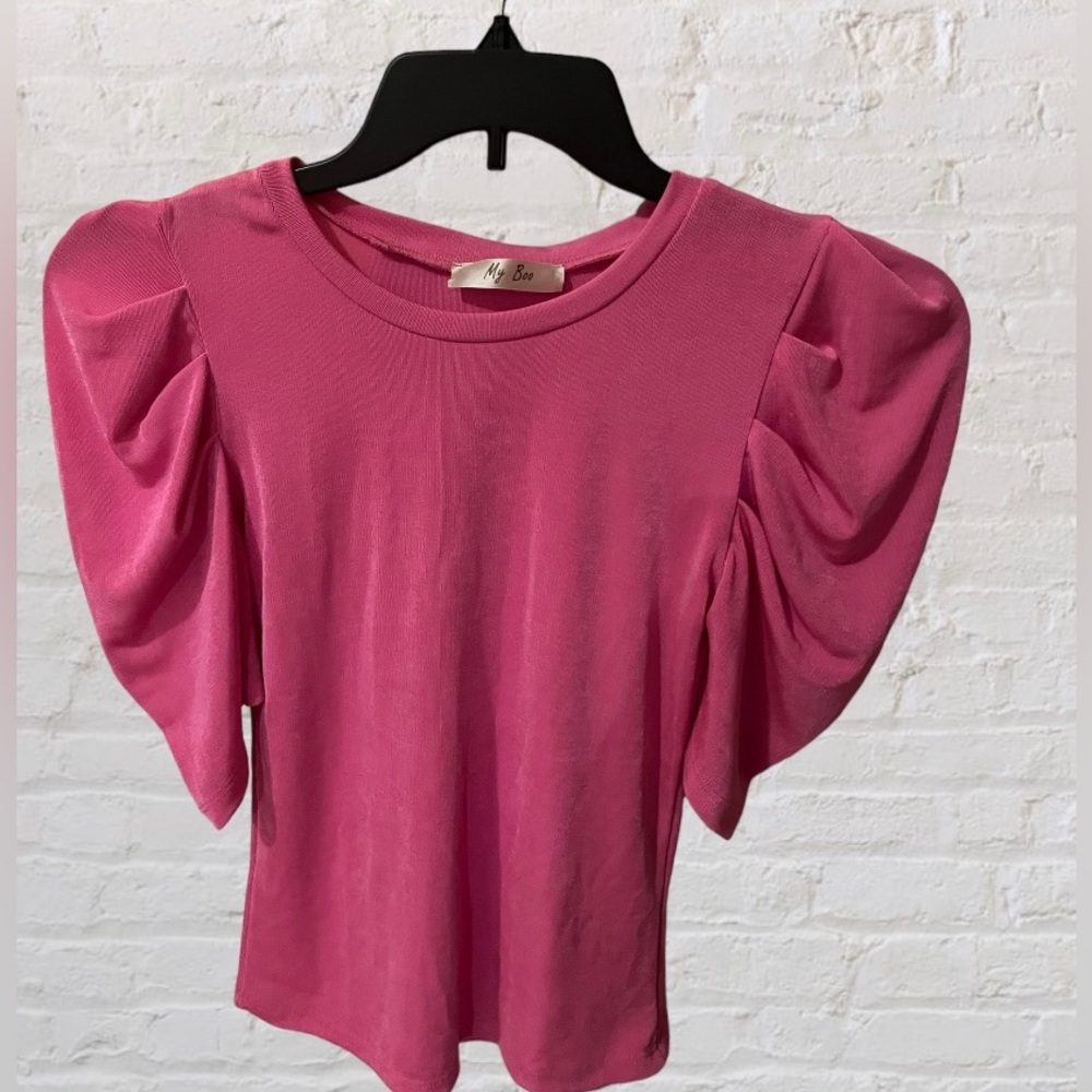 Pink Puff Sleeve Shirt